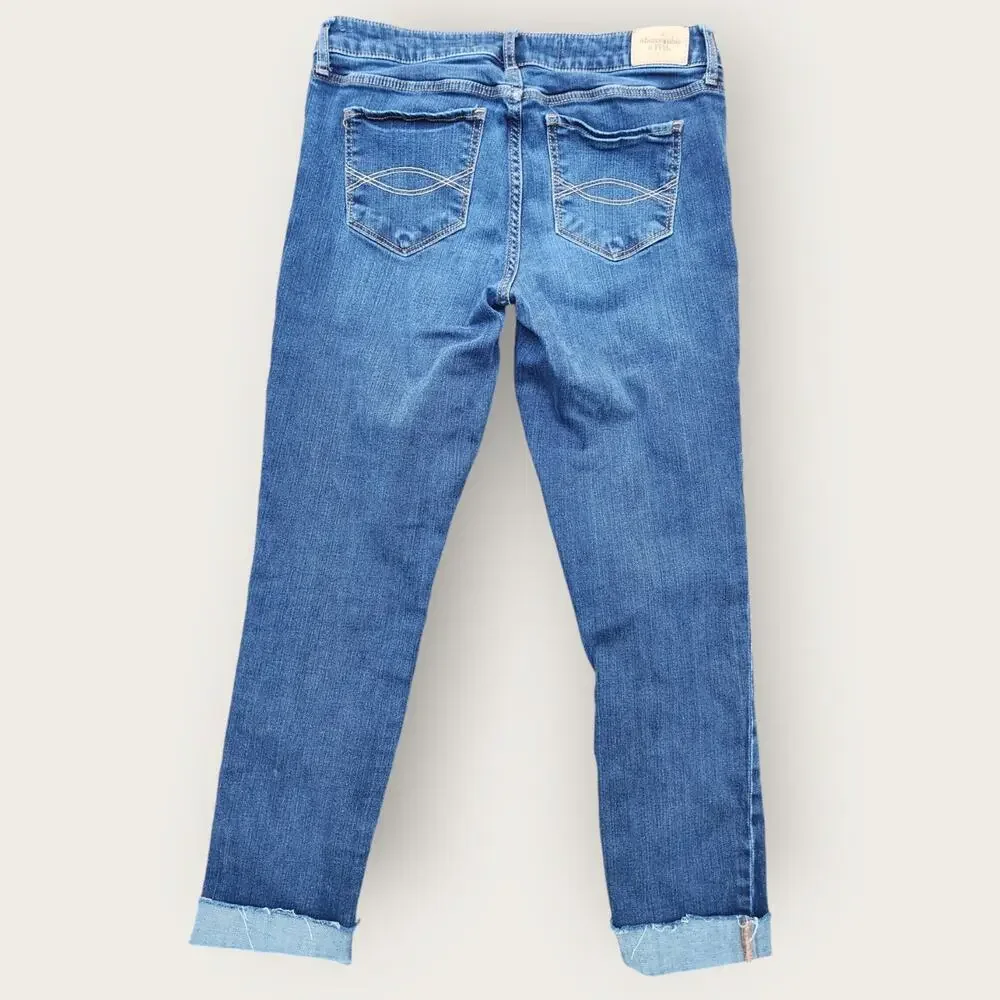 Abercrombie and Fitch Women's Sz 8R Super Skinny Cropped Jeans - Picture 2 of 6